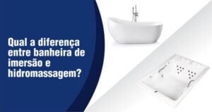 imagem demonstrando uma banheira de imersão branca e uma banheira de hidromassagem branca para duas pessoas