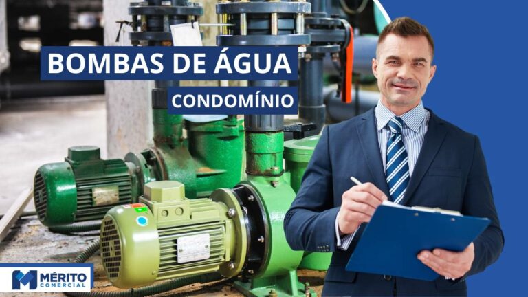 Síndico fazendo inspeção em bombas de água de condomínio.