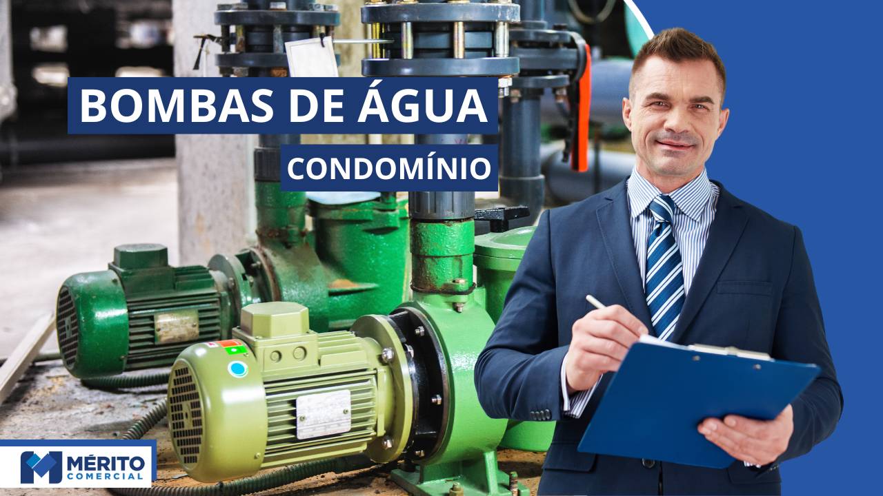 Síndico fazendo inspeção em bombas de água de condomínio.
