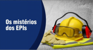 Equipamentos de proteção dispostos sobre mesa de madeira