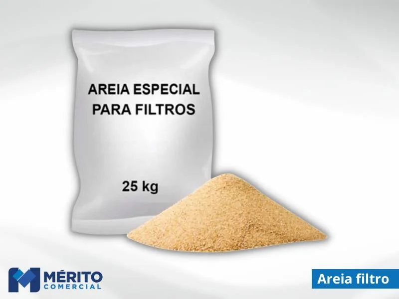 Areia do filtro da piscina.