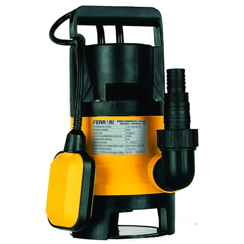 Bomba Submersivel Para Agua Suja Ferrari Zxw750-a Premium 1cv Monofasica 127v