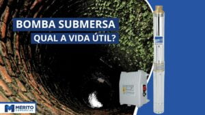 Poço artesiano com uma bomba submersa na frente.