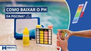 Ilustração de pessoa medindo o PH da Água da piscina.