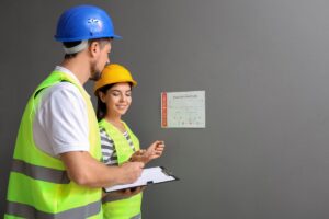 síndicos instalando o plano de contenção de incêndios