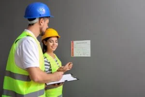 síndicos instalando o plano de contenção de incêndios