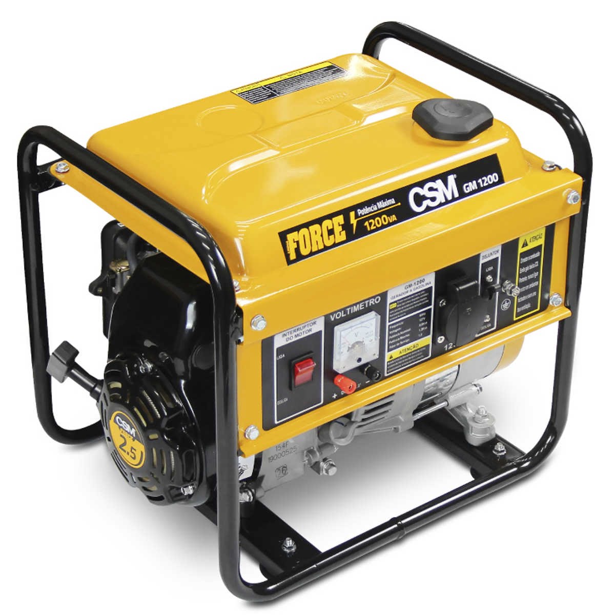 Gerador de Energia Csm Gm 1200 1,2 Kva Monofasico 127v Partida Manual